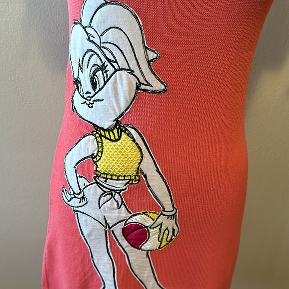 JC de Castelbajac Pink Yellow Bunny Knit Puff Sleeve Dress LooneyTunes - Picture 4 of 13